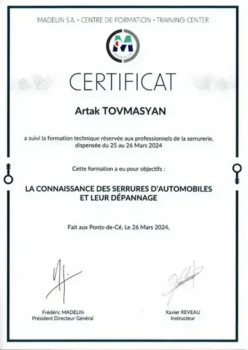 Madelin – Connaissance des serrures d’automobiles et leur dépannage – ART Serrurerie Multi-Service