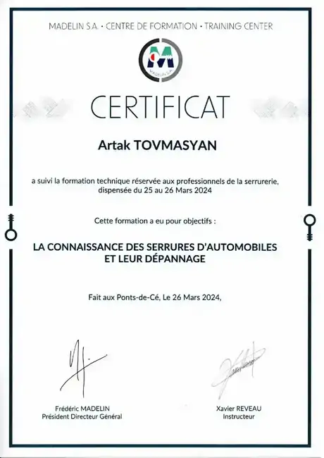 Madelin – Connaissance des serrures d’automobiles et leur dépannage – ART Serrurerie Multi-Service